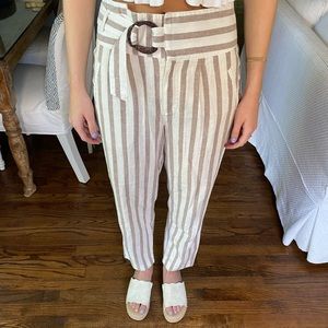 Striped linen pants